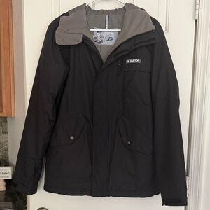 Burton Men's Dark Jacket with Gray Hood